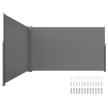 H033-2 - Retractable 63"x236" Aluminum Awning for Outdoor Privacy & Shade