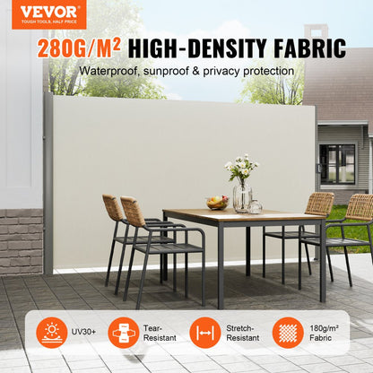 H030-1 - Stylish Beige Retractable Awning with Rust-Proof Aluminum Frame