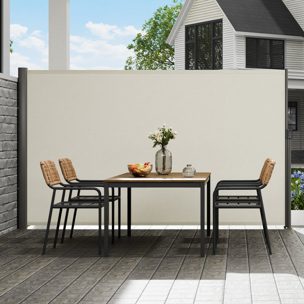 H030-1 - Stylish Beige Retractable Awning with Rust-Proof Aluminum Frame