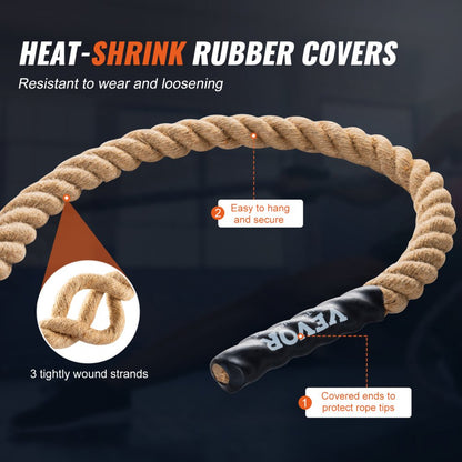 GL1-100FT - 1" x 100ft Heavyweight Jute Climbing Rope for Towing