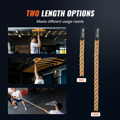GL1-100FT - 1" x 100ft Heavyweight Jute Climbing Rope for Towing