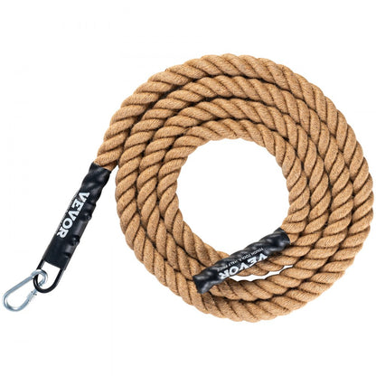 GL1.5-15FT - 1.5" x 15ft Jute Climbing Rope with Metal Hook