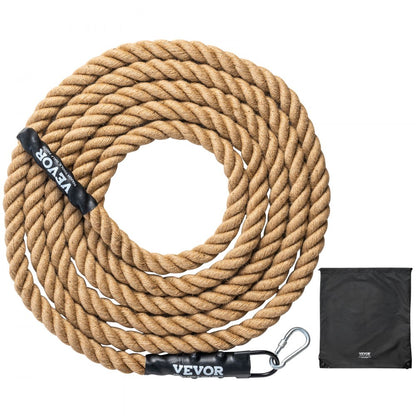 GL1.5-25FT - 25ft Heavy-Duty Hemp Climbing Rope, 1.5" Thickness, 500 lbs Support