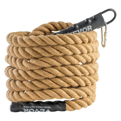 GL1.5-25FT - 25ft Heavy-Duty Hemp Climbing Rope, 1.5" Thickness, 500 lbs Support