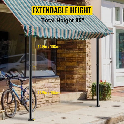 ZYPZCG-8 - Adjustable 85" Steel Shade Sail Post with Clamp