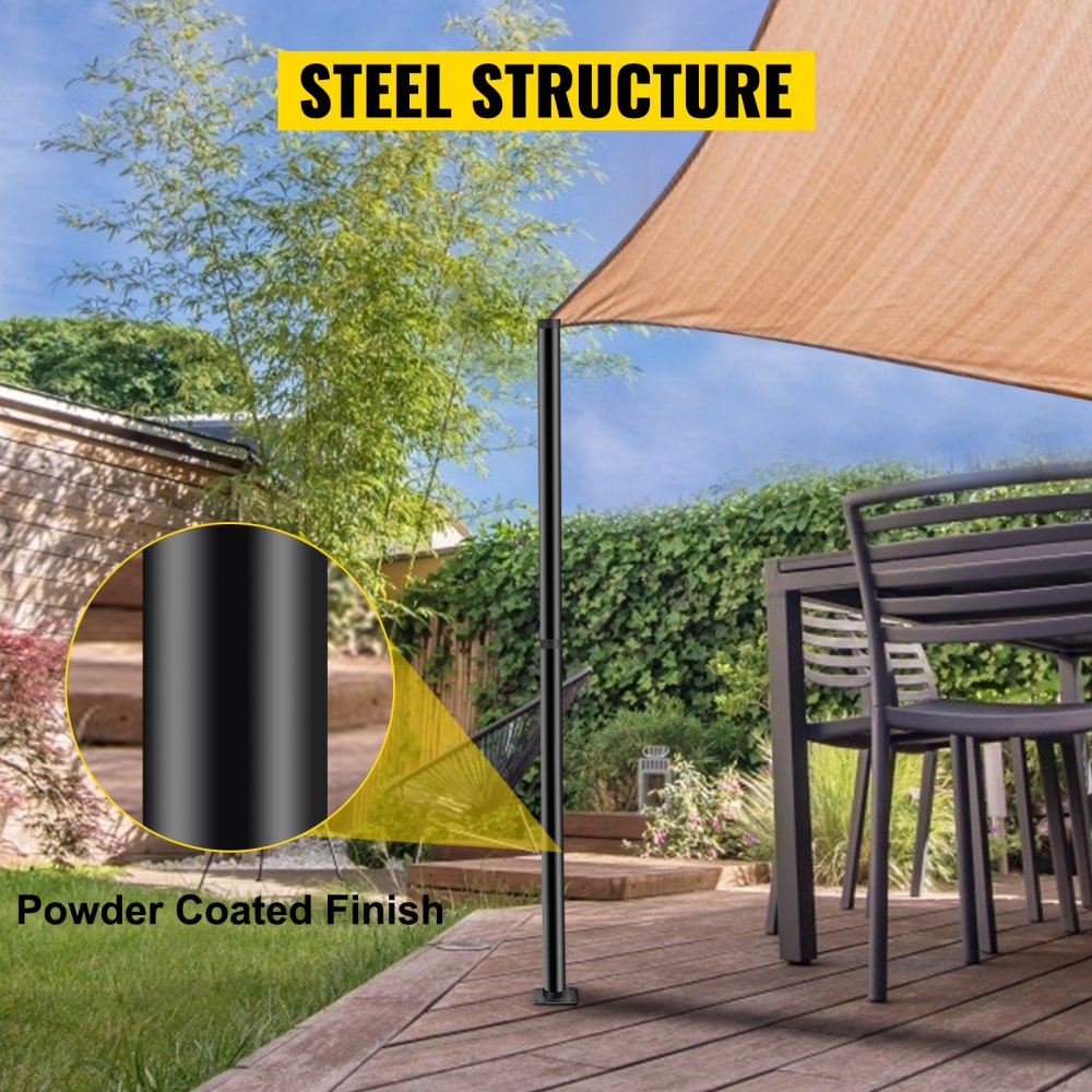 ZYPZCG-8 - Adjustable 85" Steel Shade Sail Post with Clamp