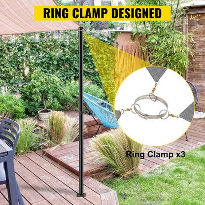 ZYPZCG-8 - Adjustable 85" Steel Shade Sail Post with Clamp