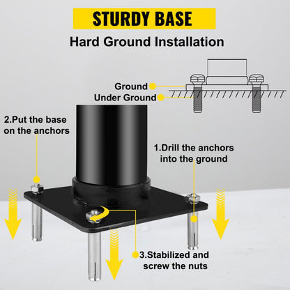 ZYPZCG-8 - Adjustable 85" Steel Shade Sail Post with Clamp