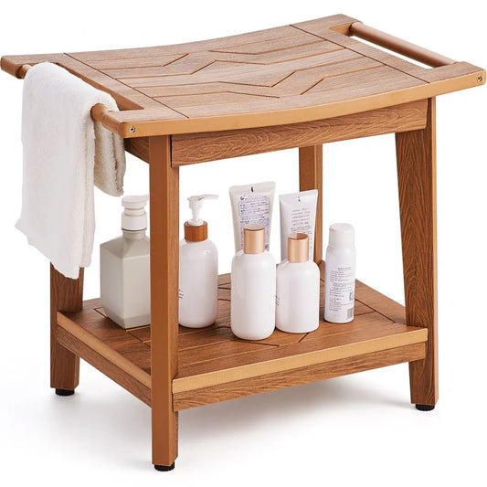 WS-SS2-01 - Waterproof Poly Lumber Shower Bench 21" x 14" for 350 lbs Support