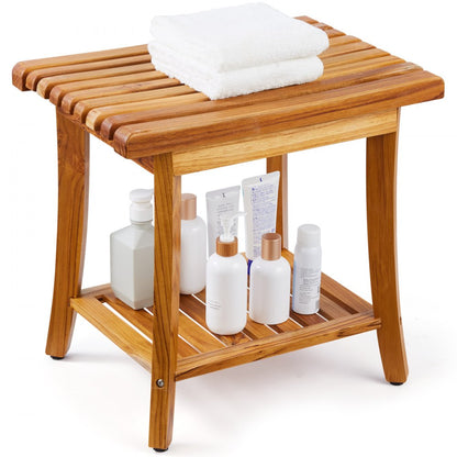 B3500 - Heavy-Duty 20" Teak Shower Bench, 400 lbs Capacity