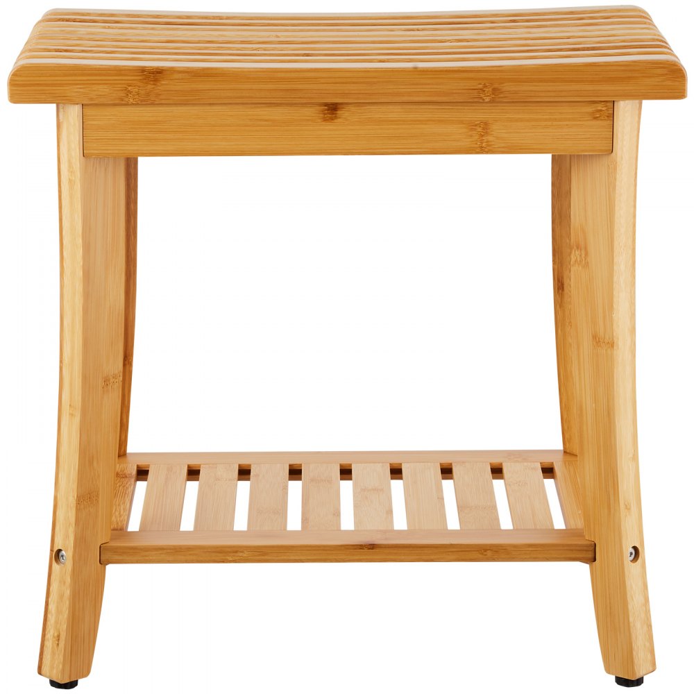 B3502 - Waterproof Bamboo Shower Bench 19.1" x 11.3" for Stable Seating