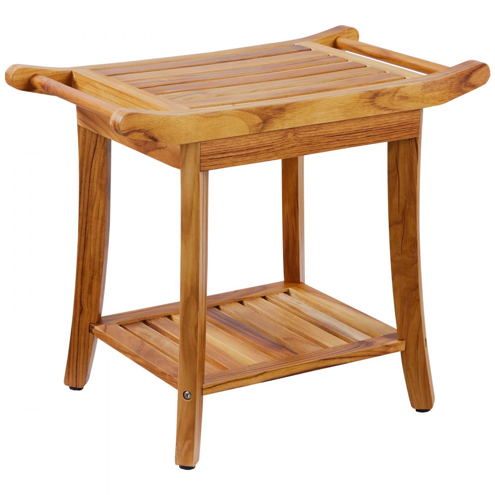 B3503 - 22" Teak Shower Bench, 300 lbs Capacity with Dual Handles