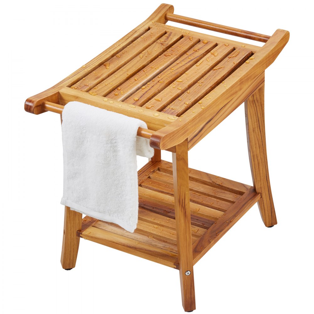B3503 - 22" Teak Shower Bench, 300 lbs Capacity with Dual Handles