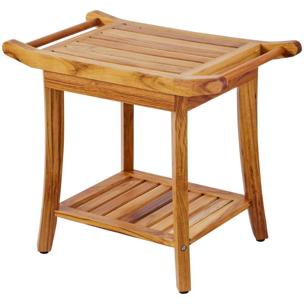 B3503 - 22" Teak Shower Bench, 300 lbs Capacity with Dual Handles
