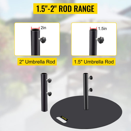 ZYSDZYX001 - 27" Round Umbrella Base for 1.5-2" Poles, 39lbs Weight