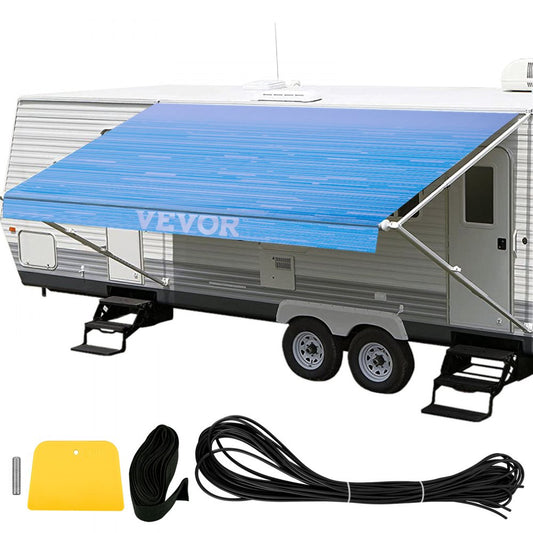 010283255159 - Durable 15oz Vinyl RV Awning Fabric, Easy Install, Waterproof