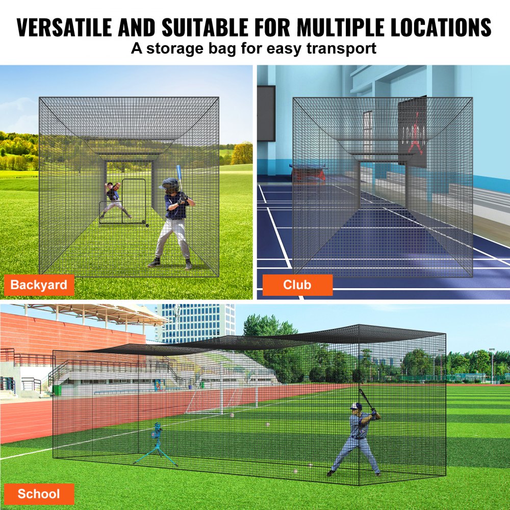 YC-DJL-351010ft - 35FT Portable Baseball Batting Net with Carry Bag