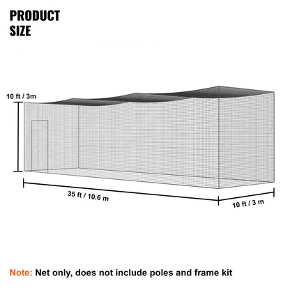 YC-DJL-351010ft - 35FT Portable Baseball Batting Net with Carry Bag
