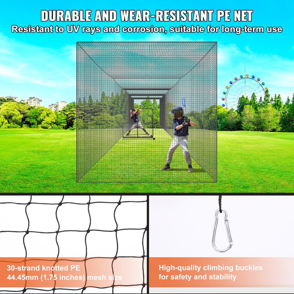YC-DJL-55*12*12ft - Heavy-Duty Baseball Batting Net for Year-Round Training