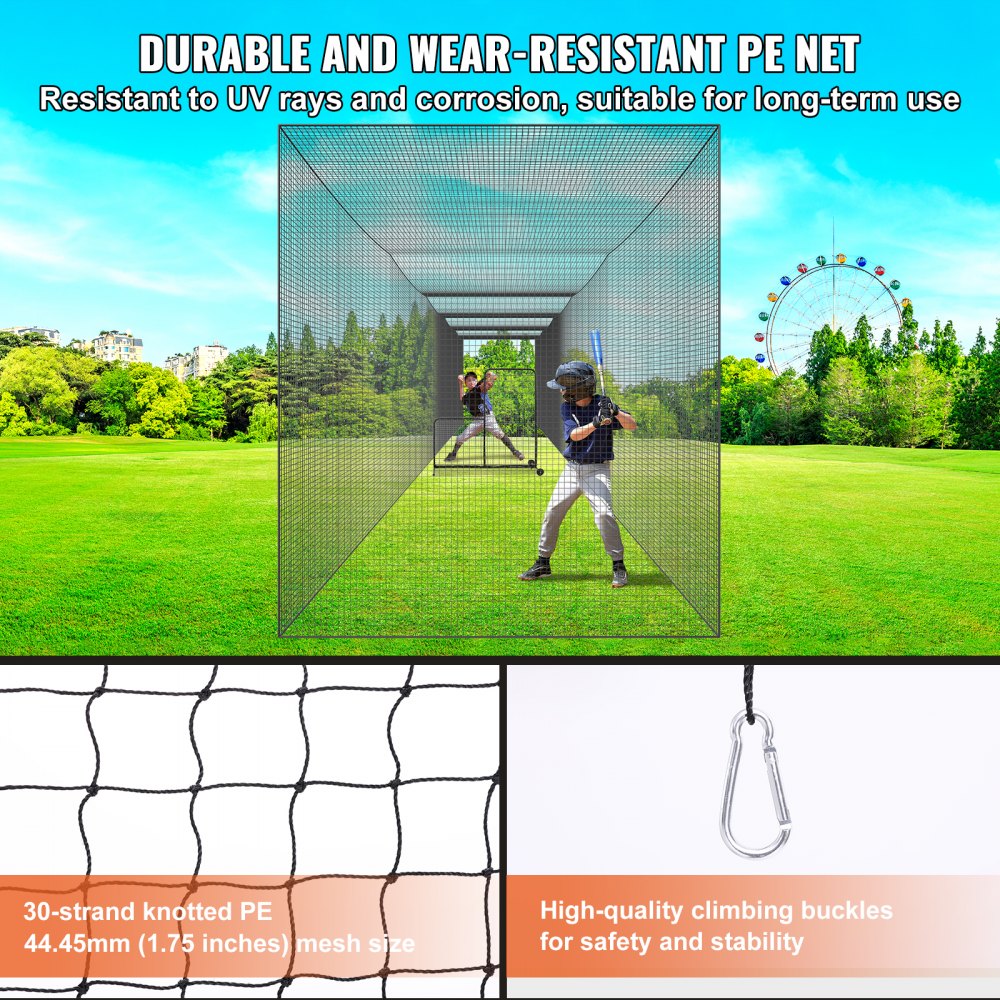 YC-DJL-70*12*14ft - Heavy-Duty Baseball Batting Net for All Skill Levels