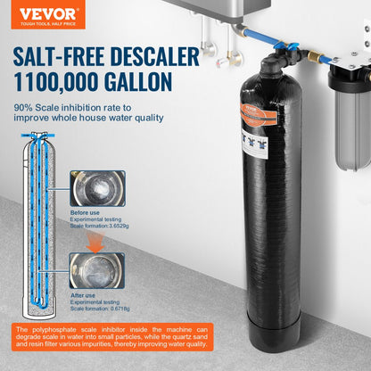 1054 - 90% Efficient Salt-Free Water Descaler for 5-8 Person Homes