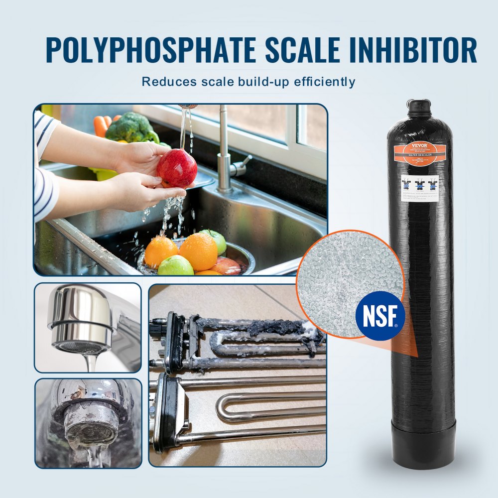 1054 - 90% Efficient Salt-Free Water Descaler for 5-8 Person Homes