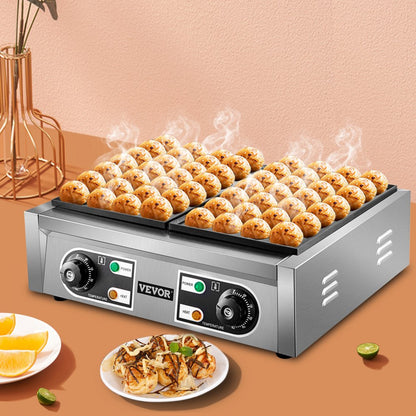 HT-56 - 2kW Stainless Steel Takoyaki Maker with 56 Slot Capacity