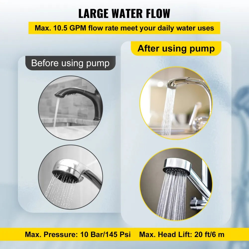 VV-BXG-RS15 6SB - Efficient 93W VEVOR Water Circulating Pump with Stainless Steel Head