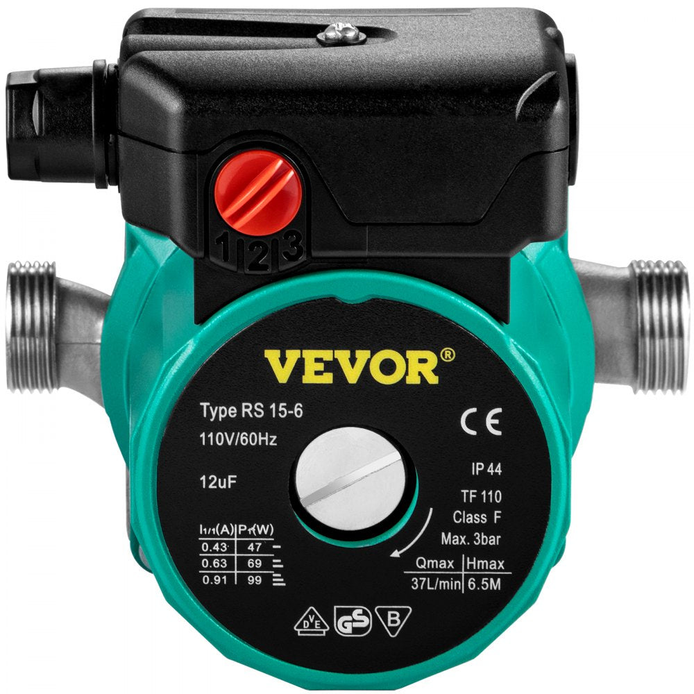 VV-BXG-RS15 6SB - Efficient 93W VEVOR Water Circulating Pump with Stainless Steel Head