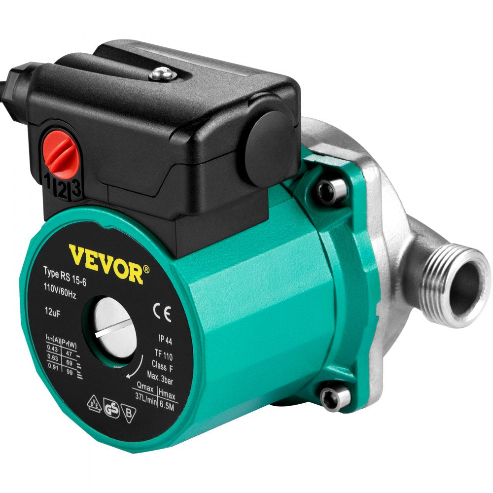 VV-BXG-RS15 6SB - Efficient 93W VEVOR Water Circulating Pump with Stainless Steel Head