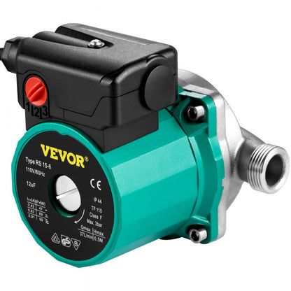 VV-BXG-RS15 6SB - Efficient 93W VEVOR Water Circulating Pump with Stainless Steel Head