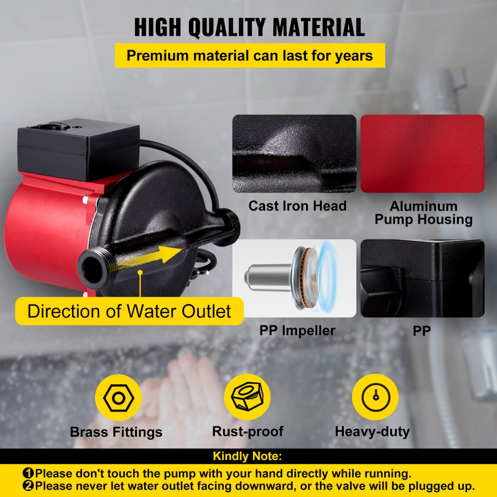 VV-ZT-ZYB UPA120 - 245W Stainless Steel Hot Water Pump for Efficient Heating