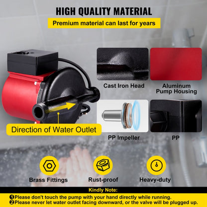 VV-ZT-ZYB UPA120 - 245W Stainless Steel Hot Water Pump for Efficient Heating