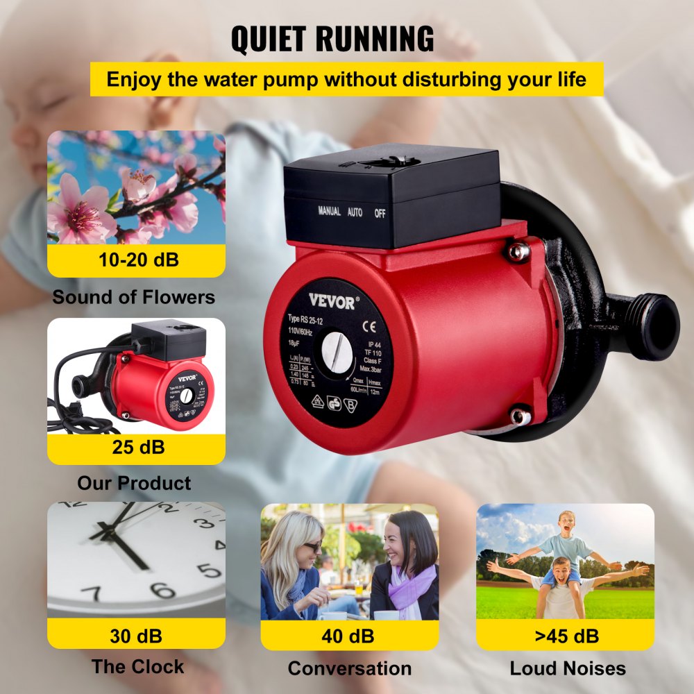 VV-ZT-ZYB UPA120 - 245W Stainless Steel Hot Water Pump for Efficient Heating