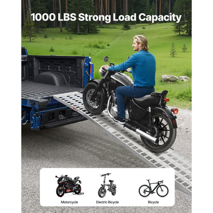 LR020A-120D - 1000 lbs Aluminum Ramp with Handles & Quick-Folding Design