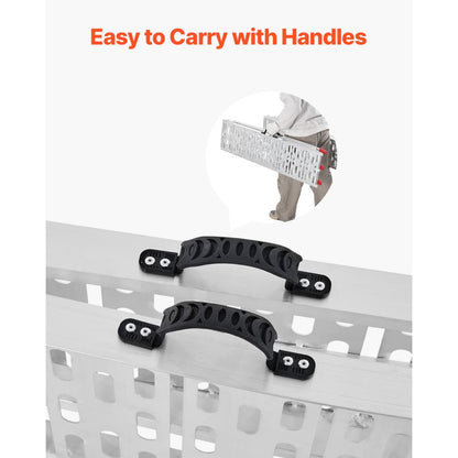 LR001 - 1500 lbs Aluminum Loading Ramps with Rubber Grip & Quick Fold