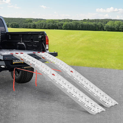 LR001 - 1500 lbs Aluminum Loading Ramps with Rubber Grip & Quick Fold