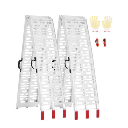 LR001 - 1500 lbs Aluminum Loading Ramps with Rubber Grip & Quick Fold