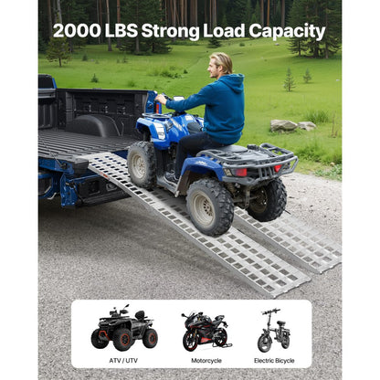 LR020A-120D - Heavy-Duty Aluminum Ramps with Handles and Adjustable Straps