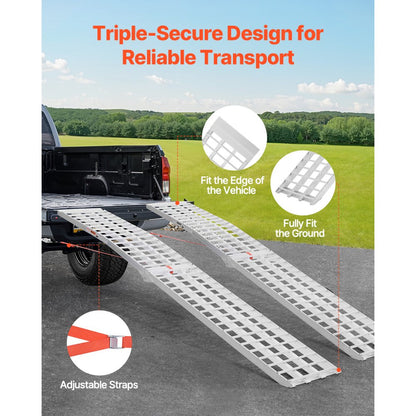 LR020A-120D - Heavy-Duty Aluminum Ramps with Handles and Adjustable Straps