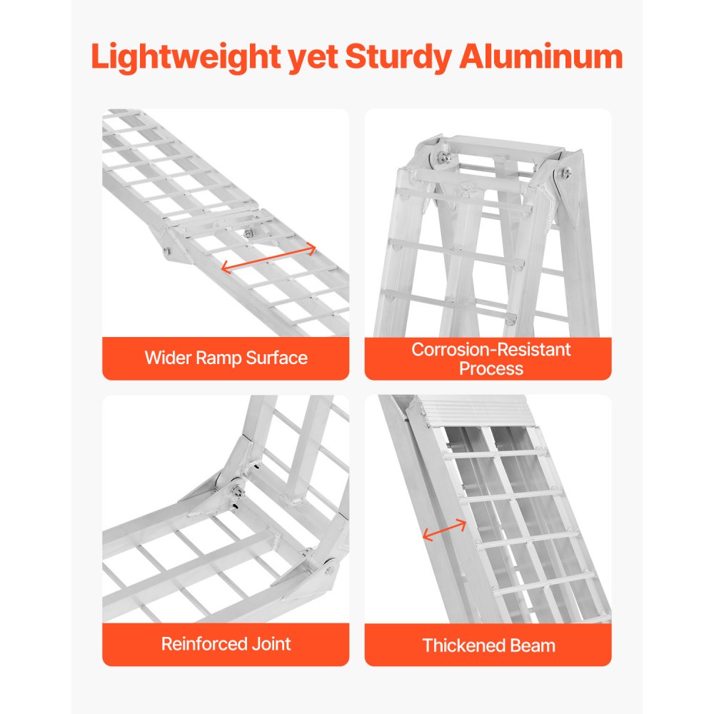 LR020-120X - 600 lbs Aluminum Loading Ramp for ATVs, UTVs, and Motorcycles