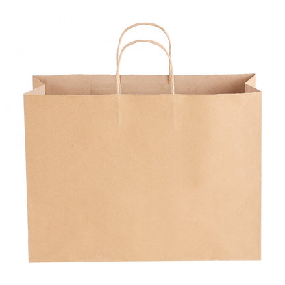XD-H04 - 100Pcs Durable Kraft Paper Bags 16x6x12 for Eco-Friendly Shopping