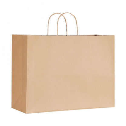 XD-H04 - 100Pcs Durable Kraft Paper Bags 16x6x12 for Eco-Friendly Shopping