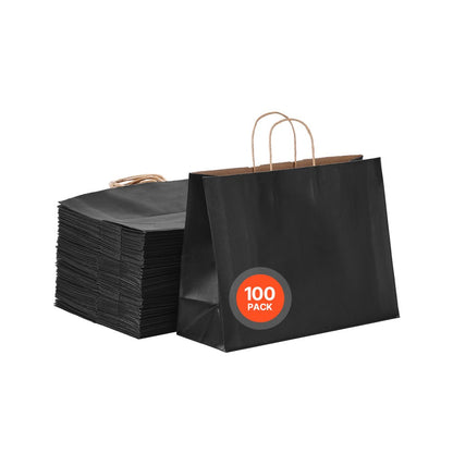 XD-B06 - Durable 16x6x12" Recyclable Kraft Paper Bags, 100 Pcs