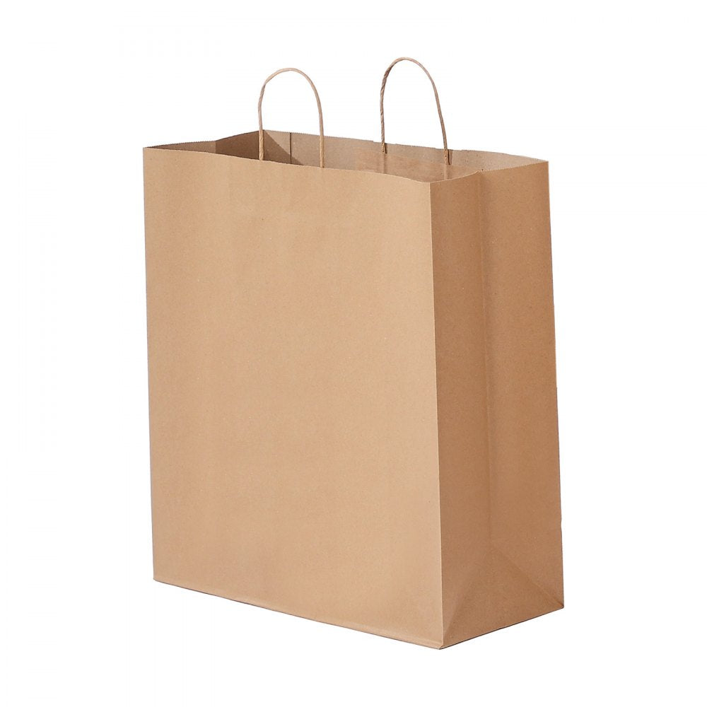 XD-H07 - 100Pcs Recyclable Kraft Paper Bags 18x7x19 with Handles