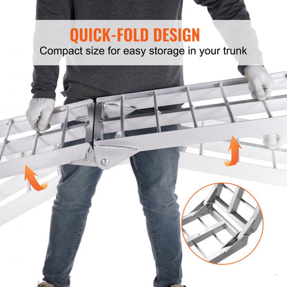 ATV-002-1 - 89" Aluminum Motorcycle Ramp, 750lbs Capacity, Folding Design
