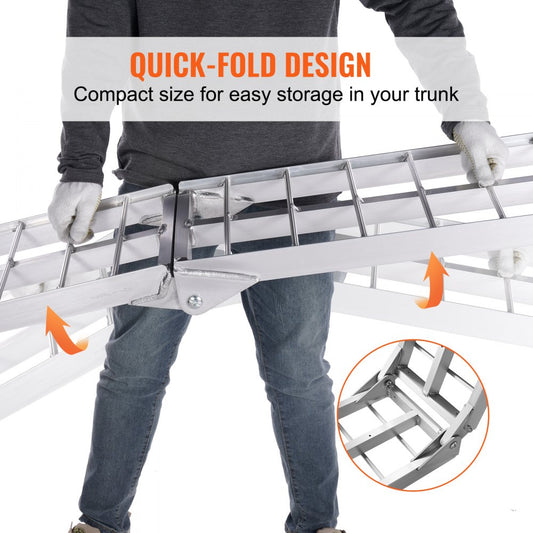 ATV-002-1 - 89" Aluminum Motorcycle Ramp, 750lbs Capacity, Folding Design