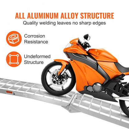 ATV-002-1 - 89" Aluminum Motorcycle Ramp, 750lbs Capacity, Folding Design