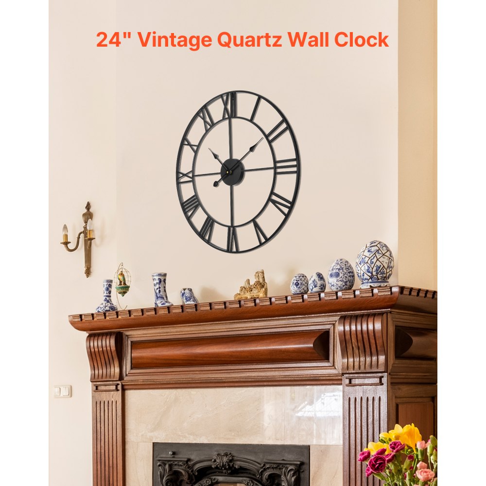 SX-002 - 24" Vintage Wall Clock with Silent Operation