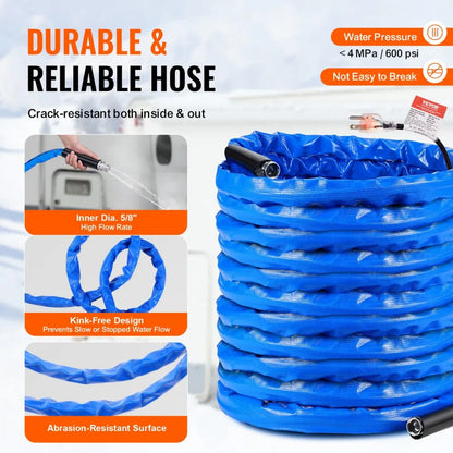 SRTHRV100-US - Heated 100ft Water Hose for RVs, -45°F Safe Flow
